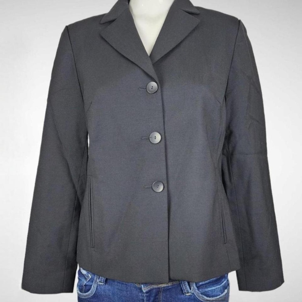 Pendleton Sz 6 Complements Black Wool Blend Blazer Jacket‎ Petite NWT